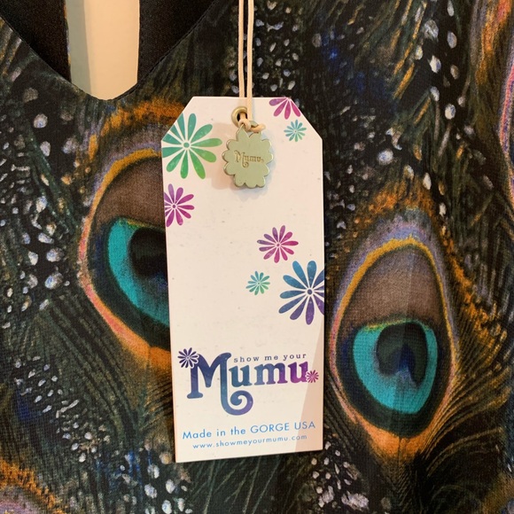 Show Me Your Mumu Peacock Lotus Blouse Top Medium - Picture 3 of 6